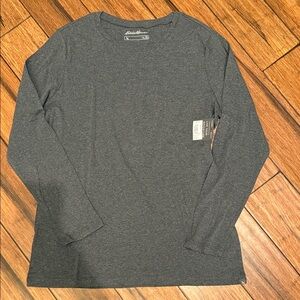 Eddie Bauer Women’s XXL New Charcoal Long Sleeve Tee